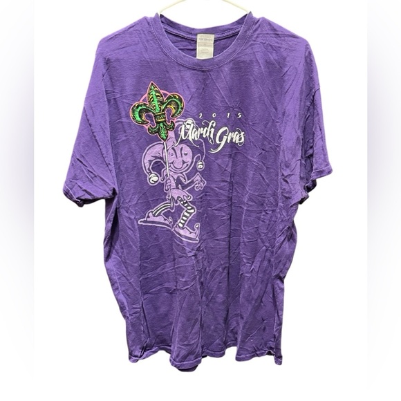 Gildan Tops - Purple Mardi Gras custom T-Shirt XL